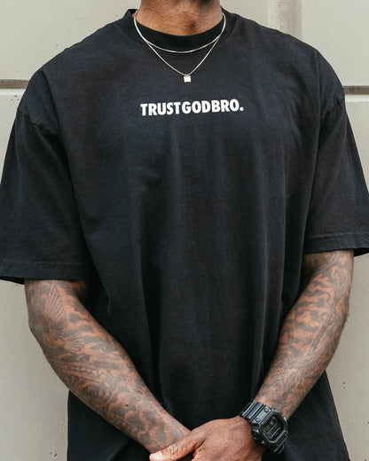 TRUSTGODBRO. PREMIUM MOCK NECK TEE