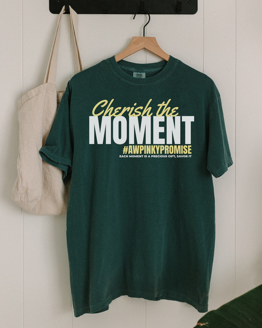 Cherish The Moment  Heavyweight Tee - Blue Spruce