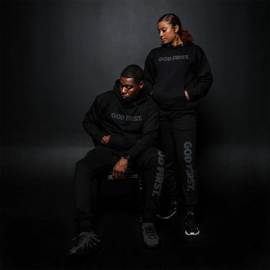 God First Hoodie - Black on Black - TRP Clothing