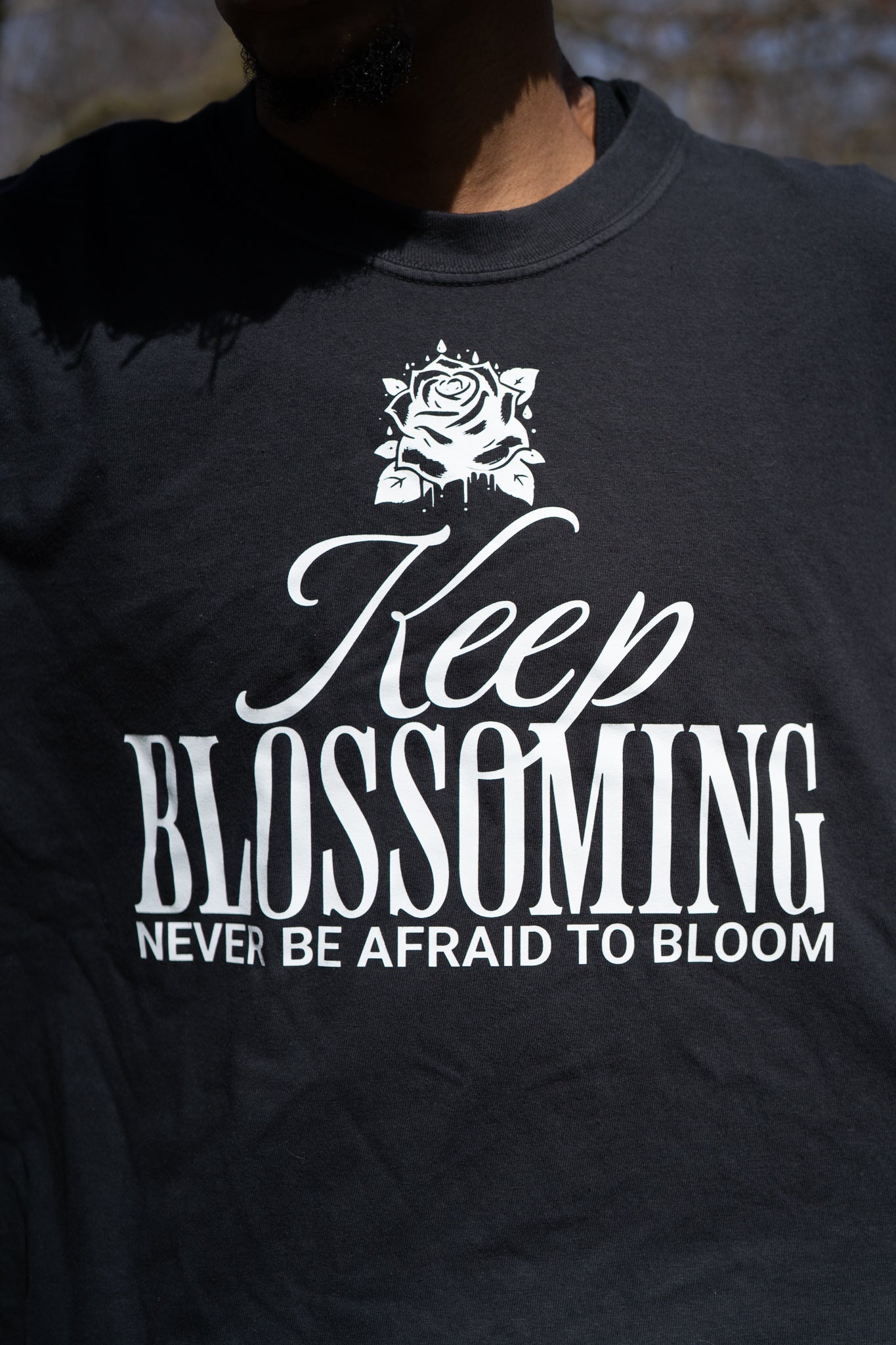 Keep Blossoming Heavyweight Tee - Black