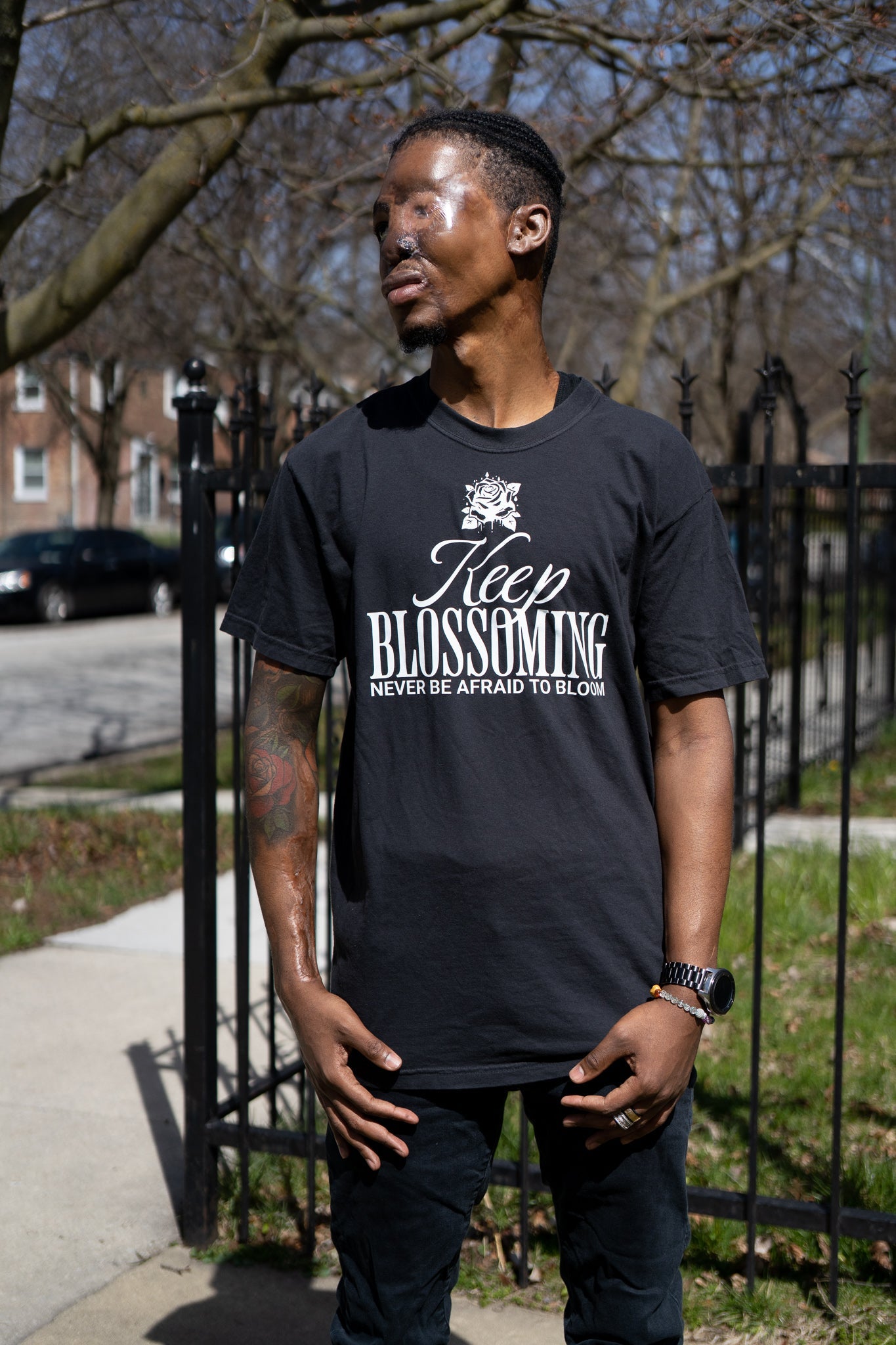 Keep Blossoming Heavyweight Tee - Black