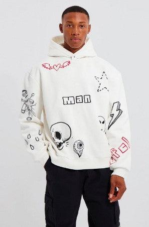 Oversized Boxy Doodle Graphic Hoodie - TRP Clothing