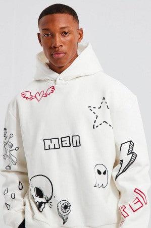 Oversized Boxy Doodle Graphic Hoodie - TRP Clothing