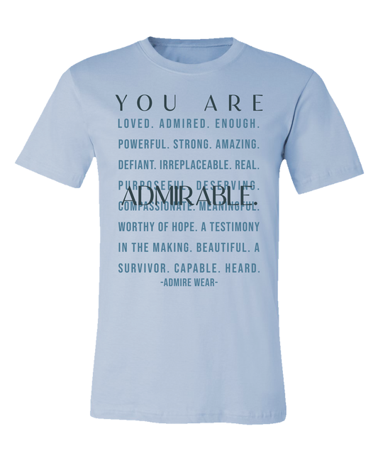 You Are Admirable Tee - Sky Blue