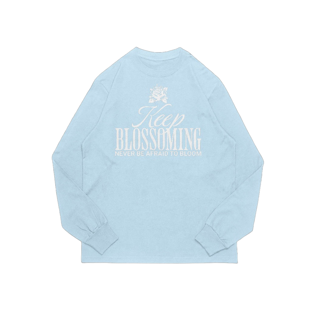 Keep Blossoming Long Sleeve Tee - Sky Blue