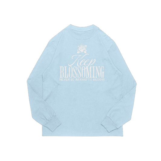 Keep Blossoming Long Sleeve Tee - Sky Blue